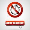 39981057 - illustration of stop waiting sign with web button